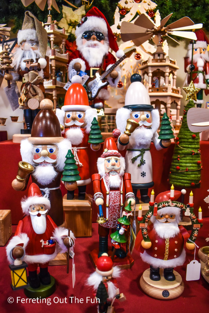 Wooden nutcrackers and incense burners at the Käthe Wohlfahrt store in Nuremberg, Germany