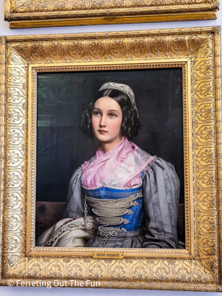 Helene Sedlmayr, a humble shoemaker's daughter, was considered the most beautiful woman in Bavaria. Her portrait hangs in King Ludwig's Gallery of Beauties at Nymphenburg Palace in Munich.