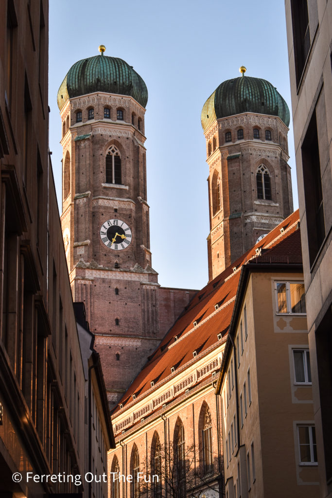 The twin spires of Frauenkirche, one of the top places to see in Munich