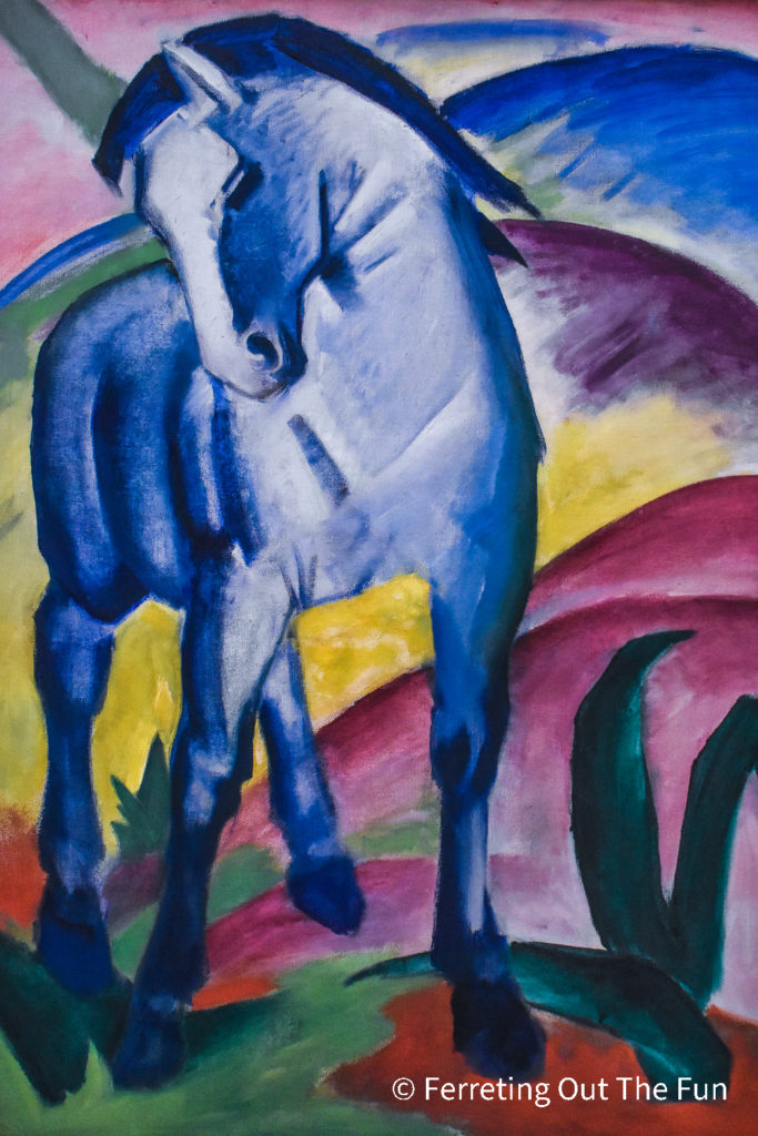 Blue Horse I by Franz Marc, at the Lenbachhaus Museum in Munich