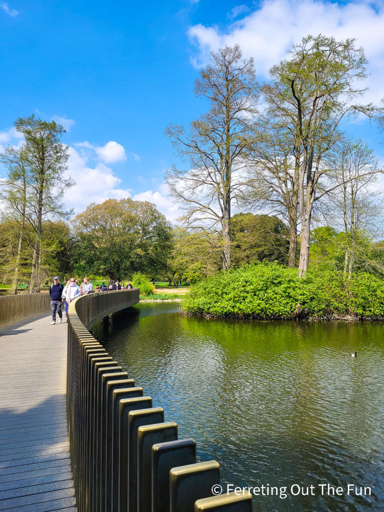 The Lake Crossing is an award-winning bridge spanning a lake in Kew Gardens, London