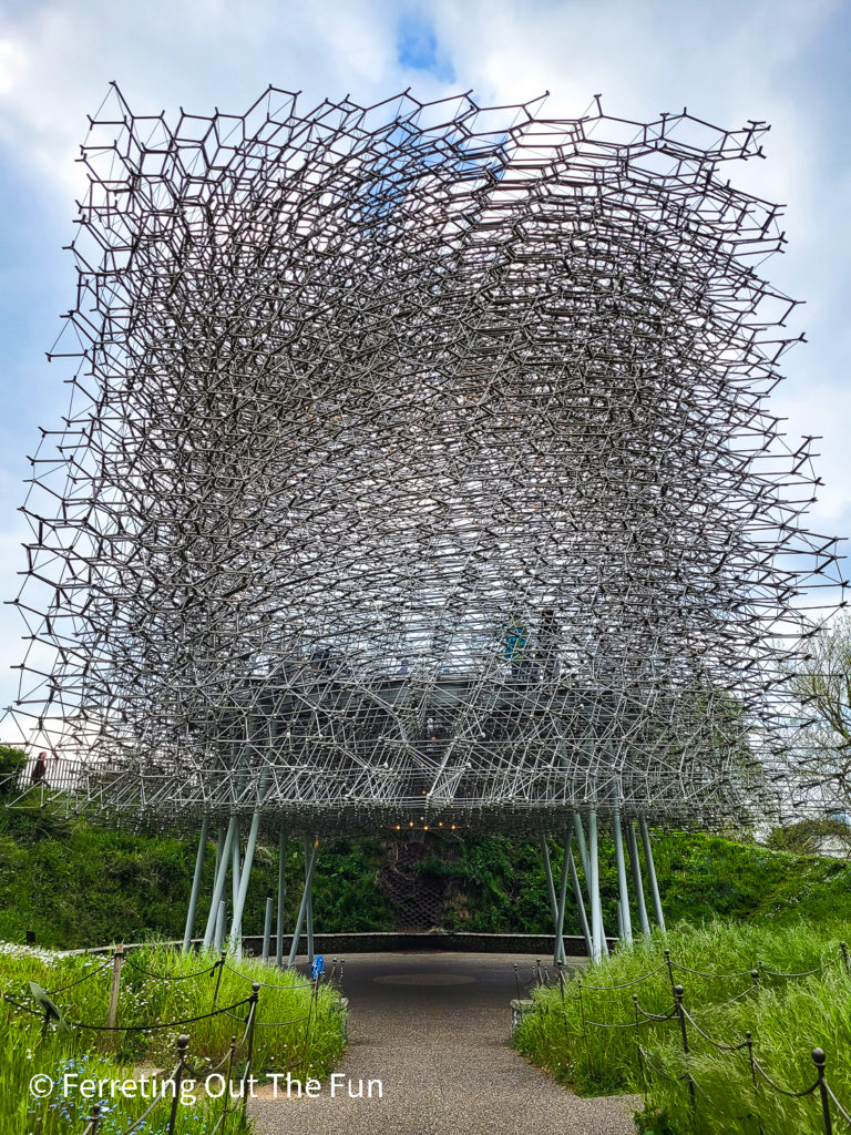 The Hive, a modern art installation at Kew Gardens dedicated to the importance of bees in nature.
