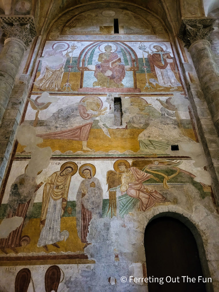 Medieval frescoes in the Basilica of Saint-Sernin in Toulouse, France
