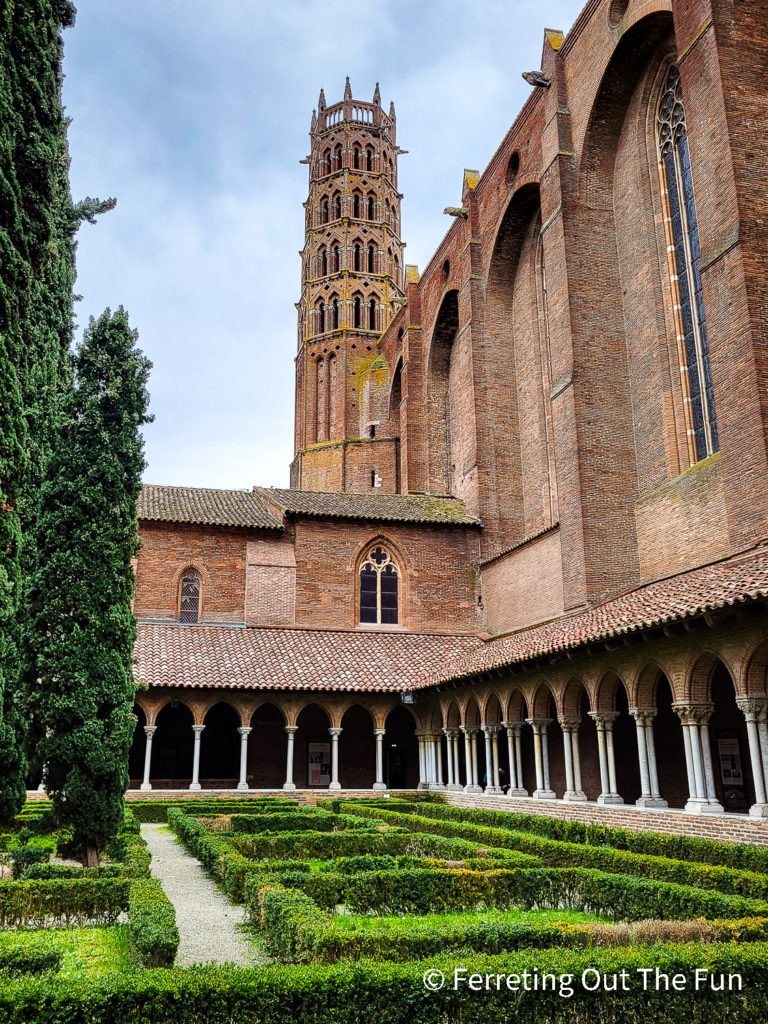 The peaceful cloisters of Jacobins Convent, one of the top attractions in Toulouse, France