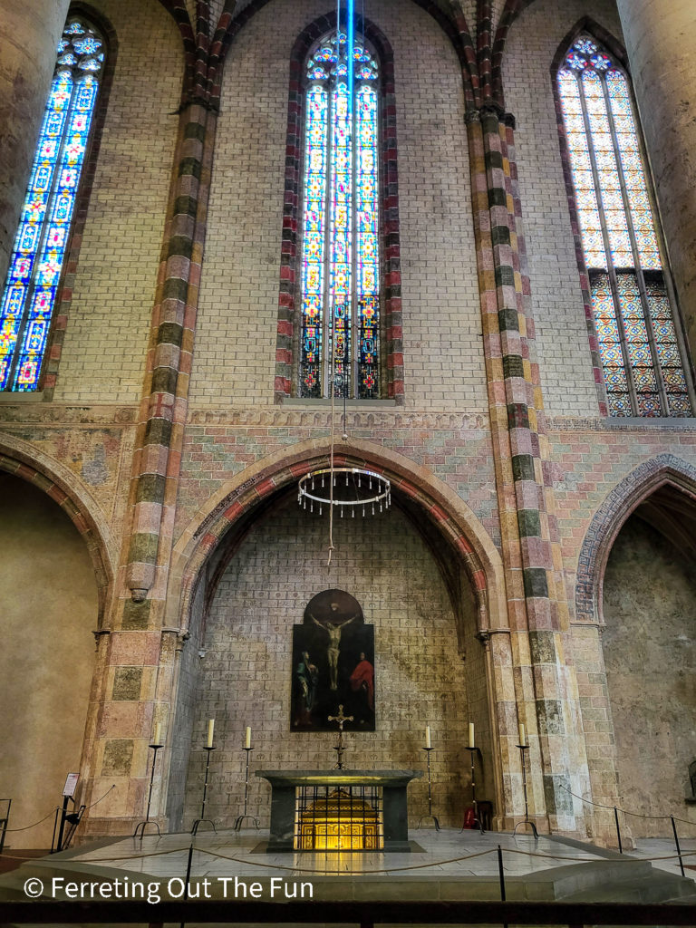 The reliquary of St Thomas Aquinas in Jacobins Church, Toulouse, France