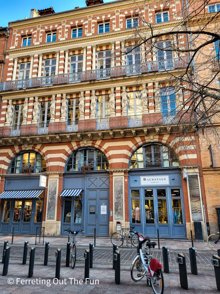 Beautiful red brick architecture in Toulouse, France