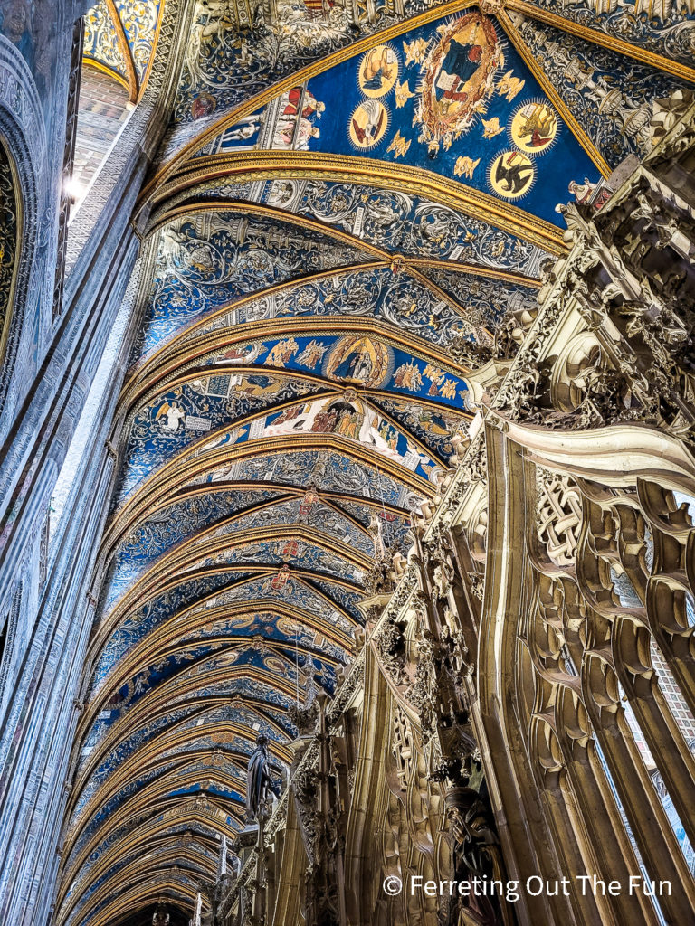 Stunning vaulted ceiling of Albi Cathedral, one of the largest brick buildings in the world