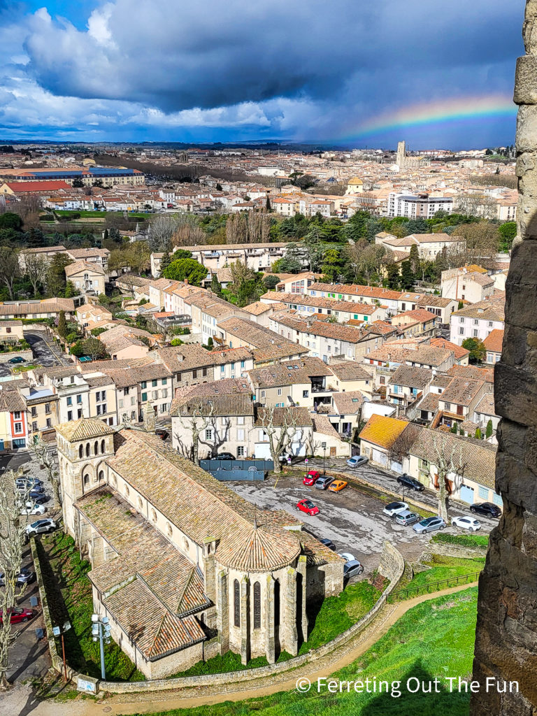A rainbow over Carcassonne, France