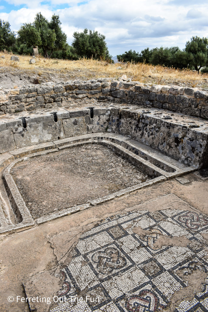 Communal public toilets of Ancient Rome. These are located in North Africa, in the well-preserved town of Dougga Tunisia.