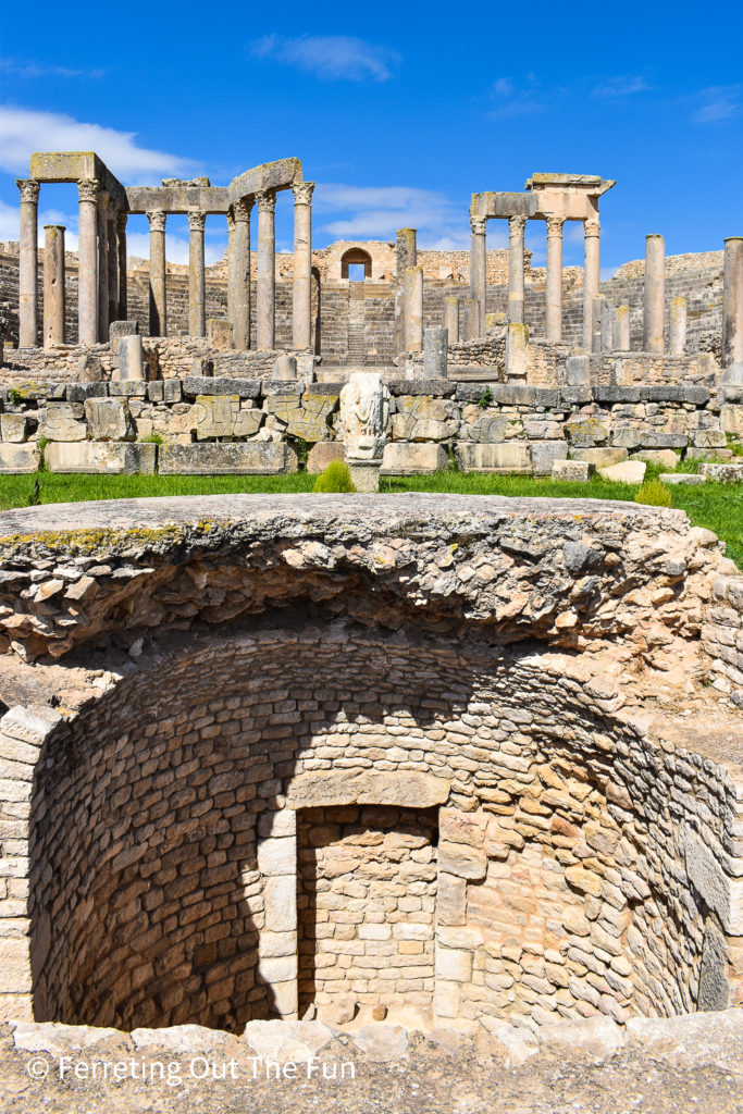 Ruins of a Roman theater in Dougga Tunisia