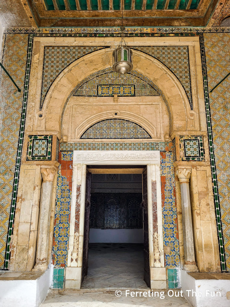 Grand entrance to the Mosque of the Barber in Kairouan, Tunisia