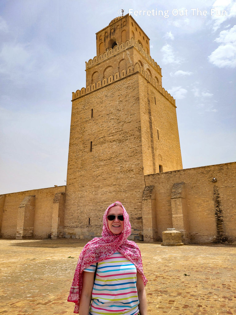 Be sure to dress modestly when visiting the Great Mosque of Kairouan Tunisia