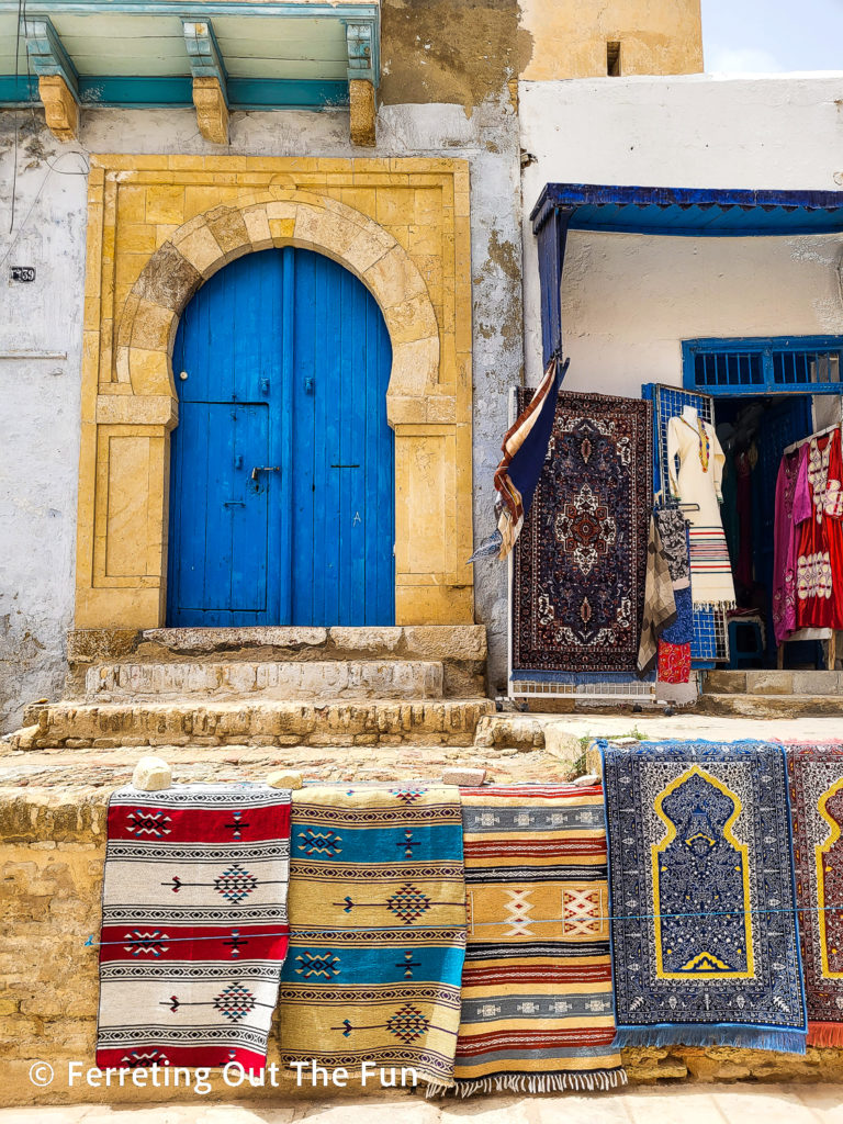 Carpets for sale in the Kairouan Medina