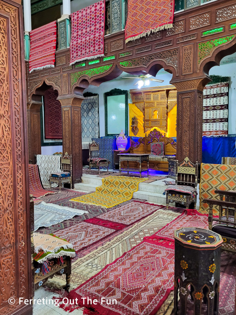 A beautiful carpet showroom in Kairouan, Tunisia