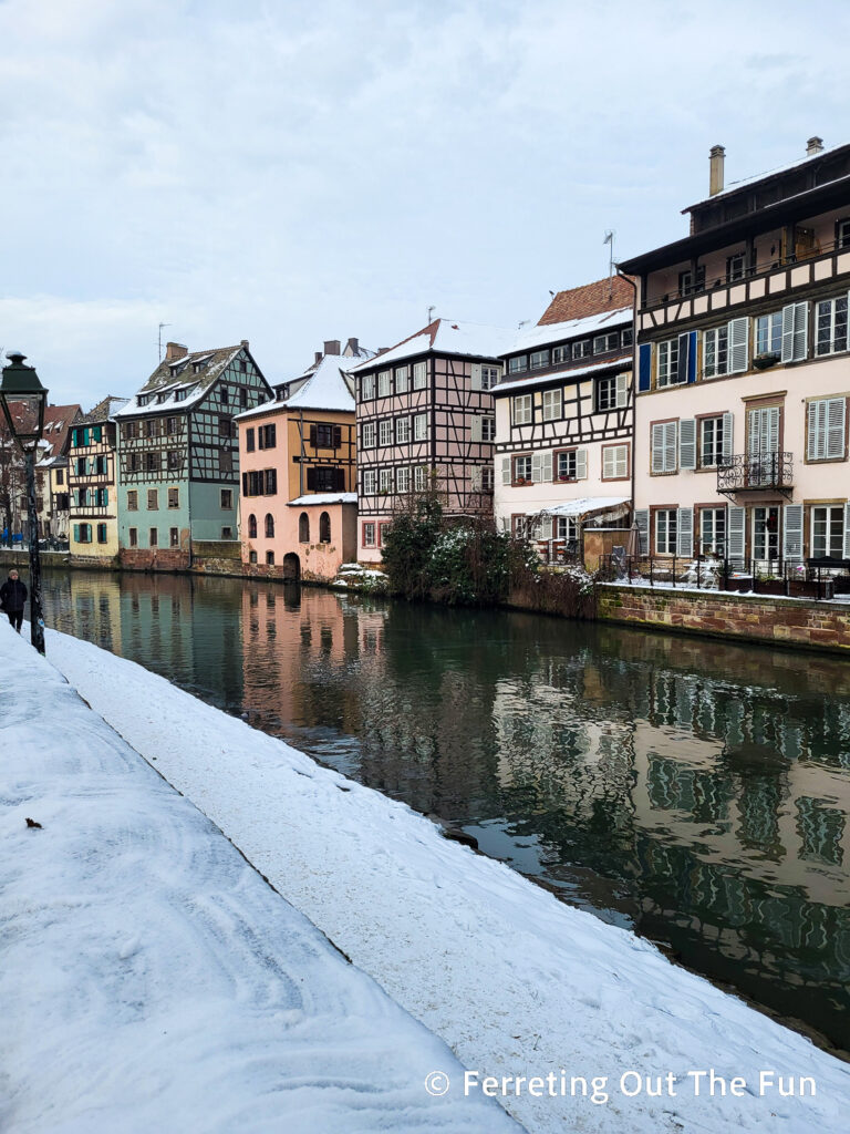A dusting of snow turns Strasbourg, France into a winter wonderland