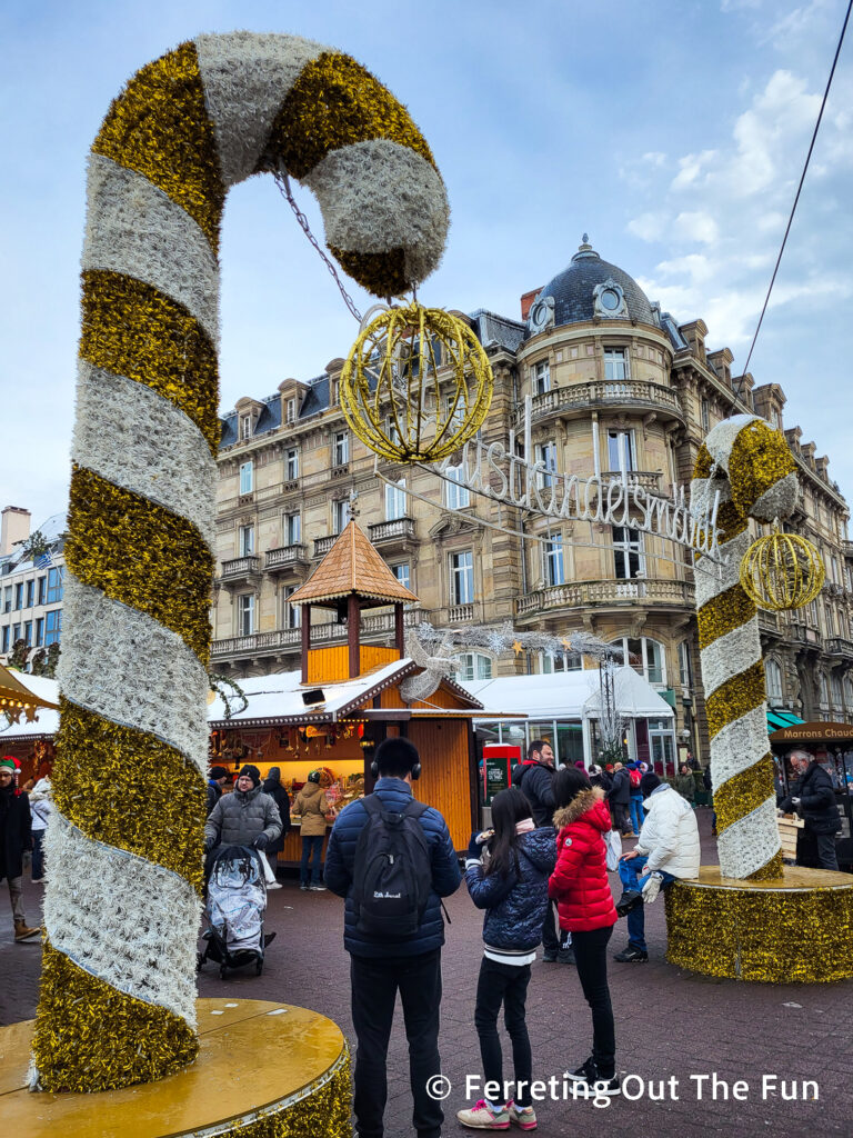 Entrance to the Christkindelsmärik in Strasbourg, France