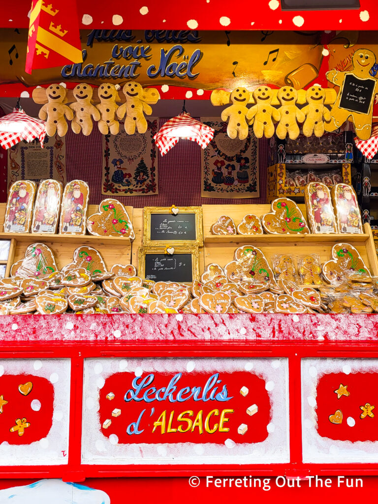 Gingerbread cookies and spiced breads at the Strasbourg Christmas Market in Alsace, France
