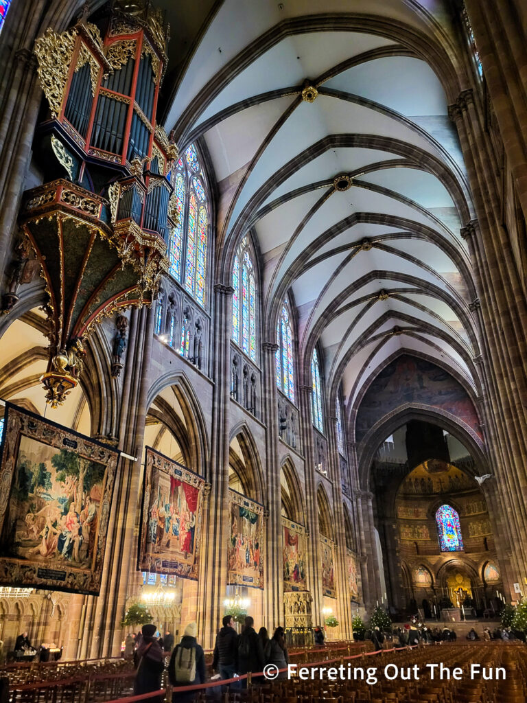 The beautiful interior of Strasbourg Cathedral, France