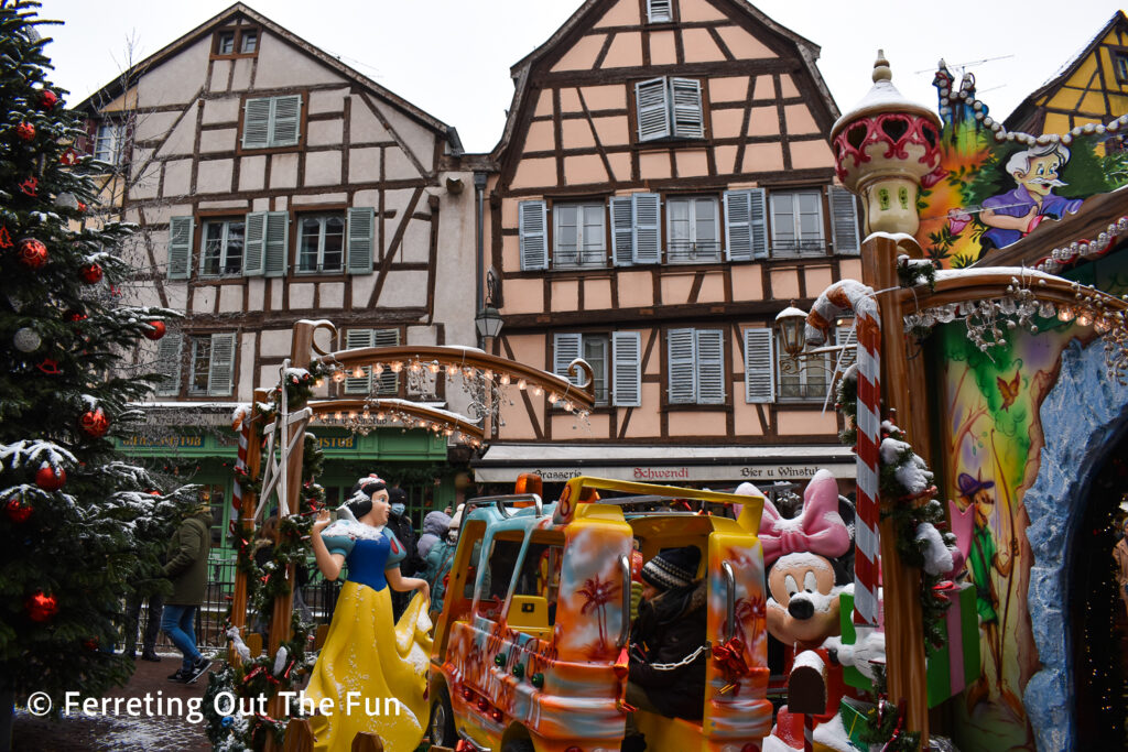 Disney style rides for kids at the Colmar Christmas Market
