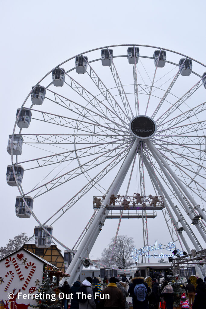 A Ferris Wheel with heated cars at the Colmar Christmas Market