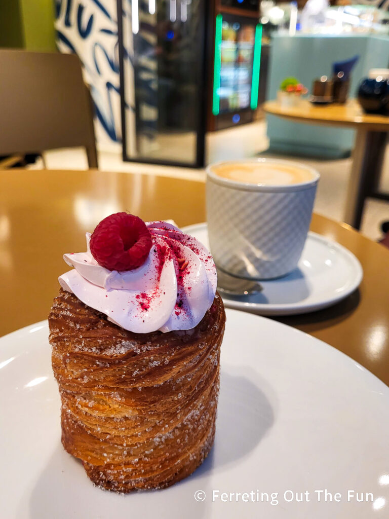 A raspberry cruffin in Riga, Latvia