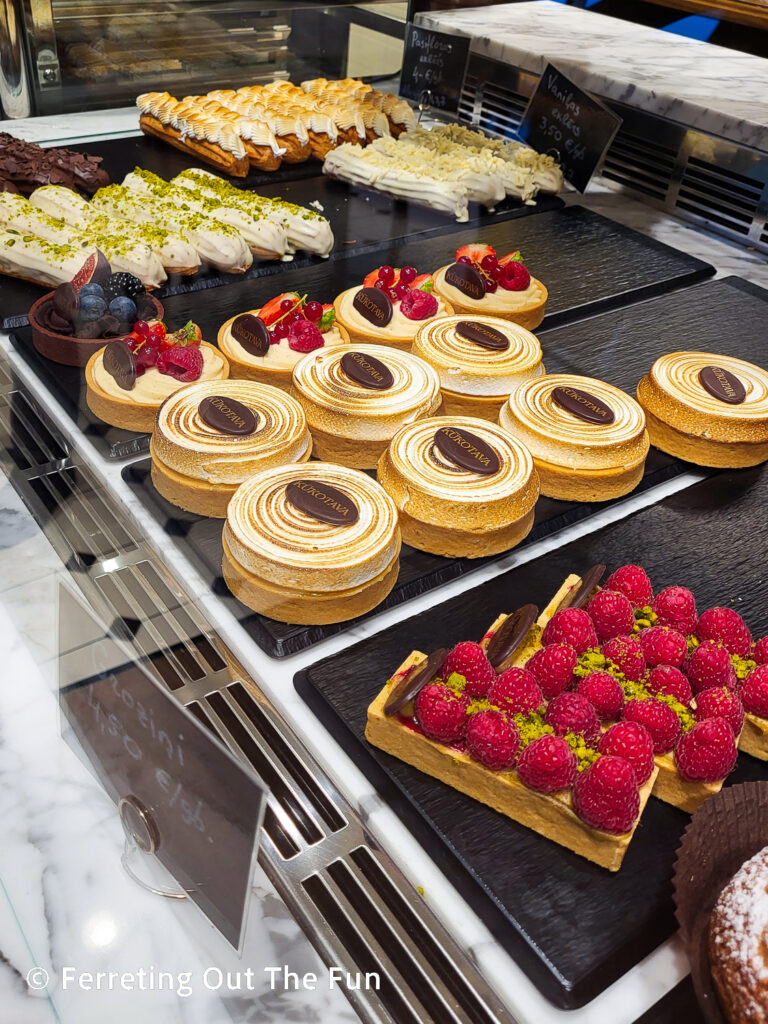 Beautiful pastries at Kukotava Bakery and Cafe, Riga