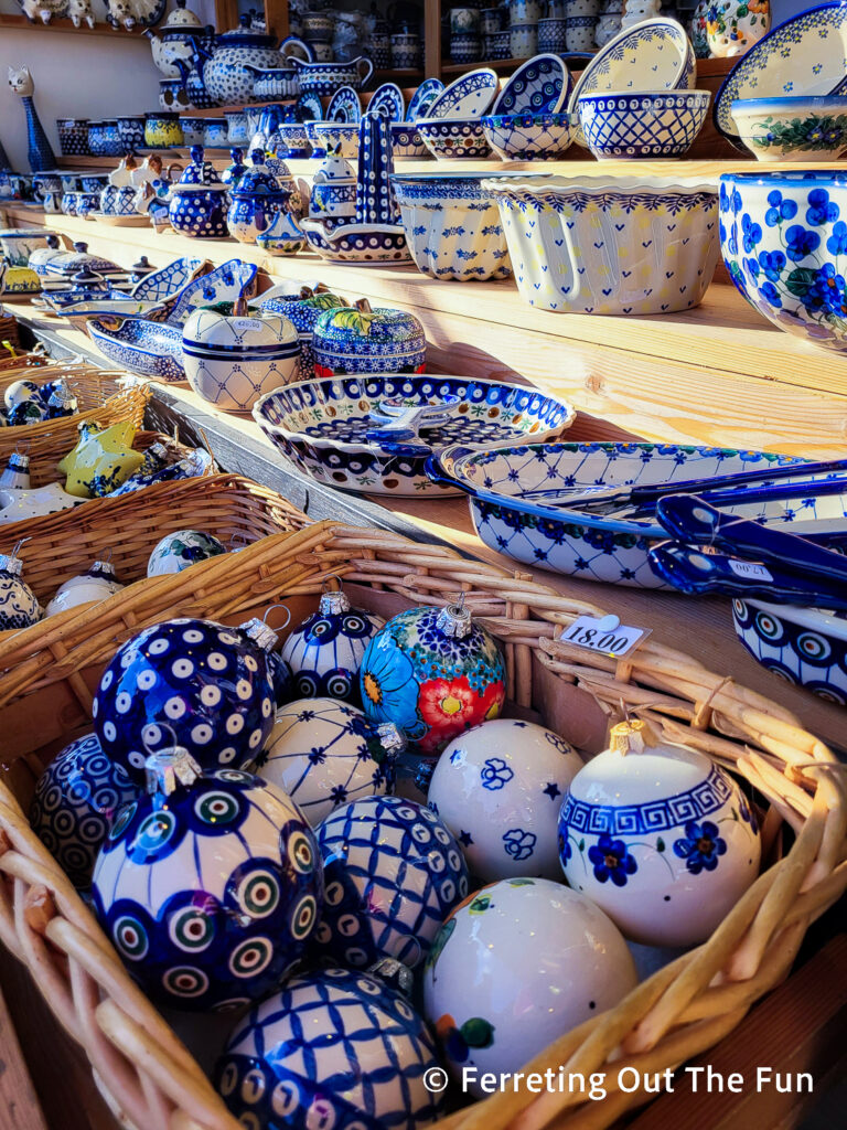 Authentic Boleslawiec Polish Pottery for sale at the Vienna Christmas Market