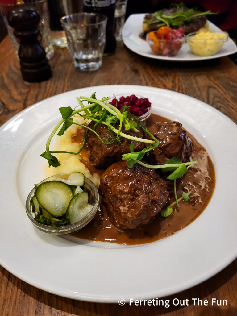 The best Swedish meatballs in Stockholm at Gastabud Restaurant