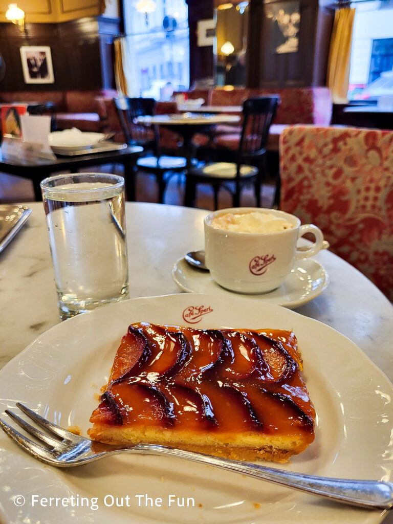 Coffee and cake at Cafe Sperl in Vienna. One of the filming locations for Before Sunrise with Ethan Hawke. 