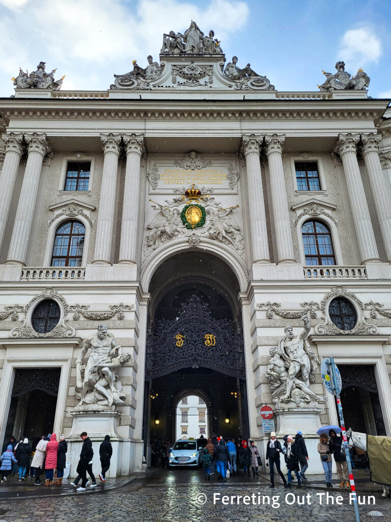 Entrance to the Hofburg Palace in Vienna, Austria