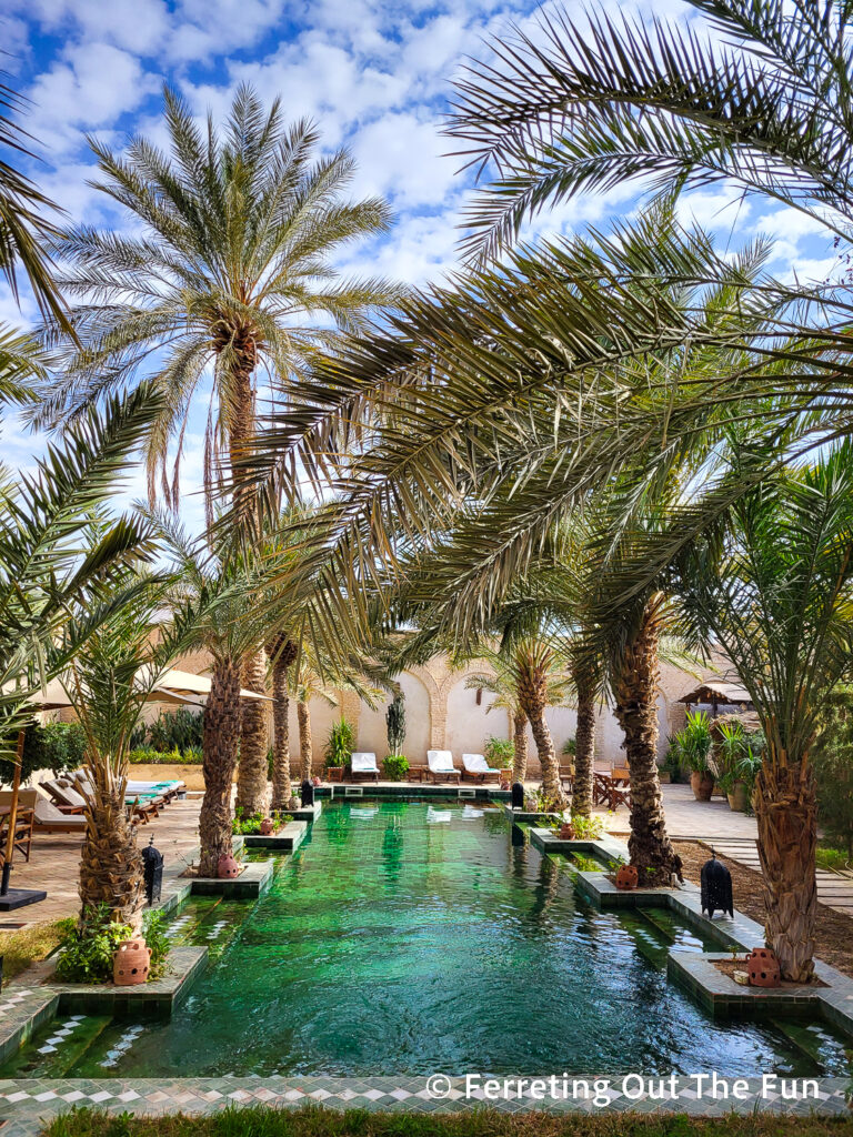 One of two swimming pools at Dar Tozeur boutique hotel in Tunisia