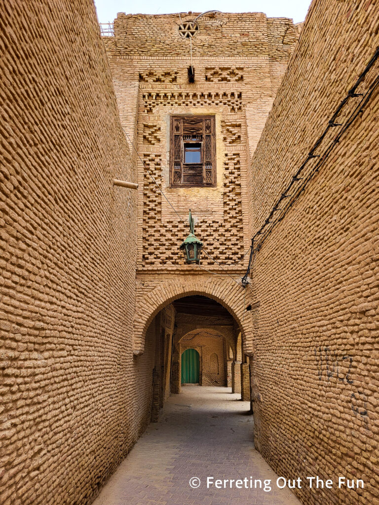 Beautiful brickwork in the medieval medina of Tozeur, Tunisia