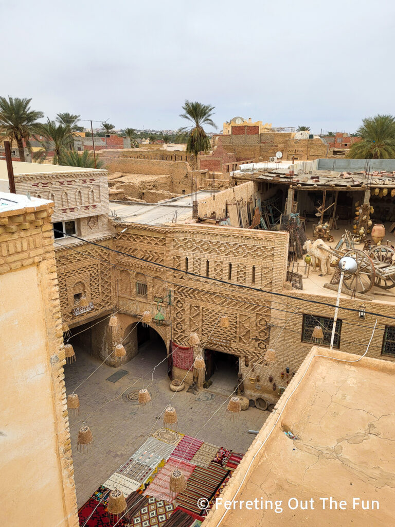 Rooftop view of the Tozeur medina from the terrace of Cafe Berbere, in Tunisia