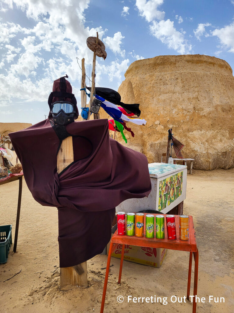 Souvenirs and refreshments at Mos Espa Star Wars film set in Tunisia
