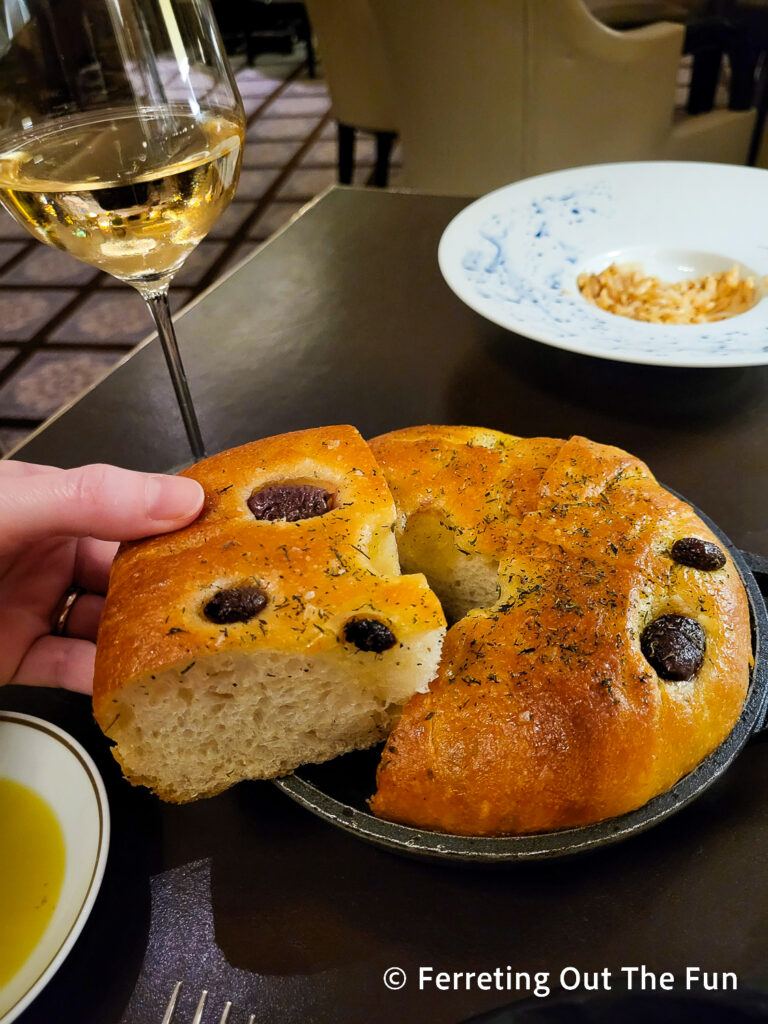 Le George olive focaccia bread