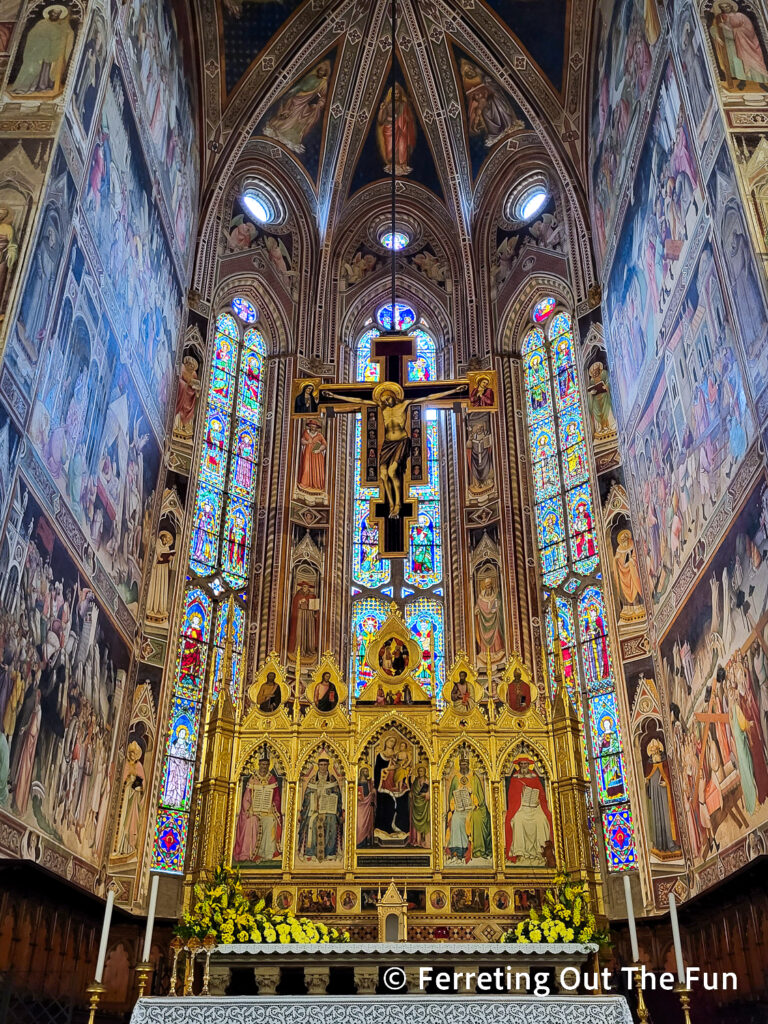 Basilica of Santa Croce Florence altar with frescos