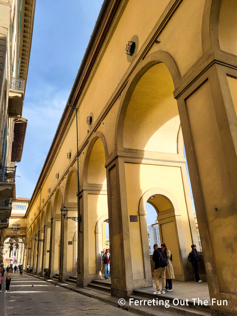 Vasari Corridor, a Renaissance walkway connecting the Uffizi Gallery to the Ponte Vecchio and Palazzo Pitti