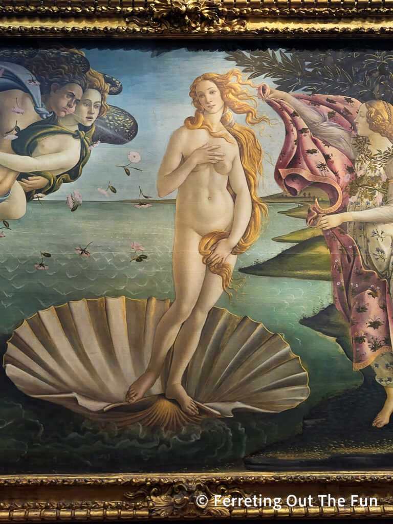Birth of Venus by Sandro Botticelli, at the Uffizi Gallery in Florence