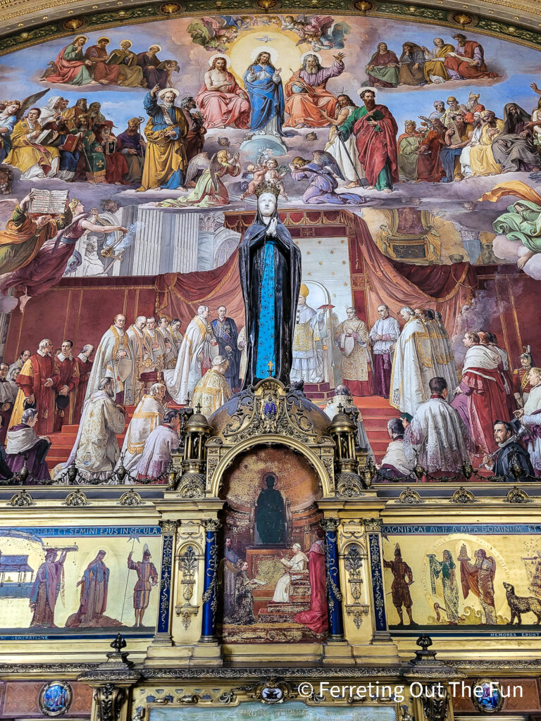 Beautiful frescos and religious decorations in the Vatican Museums