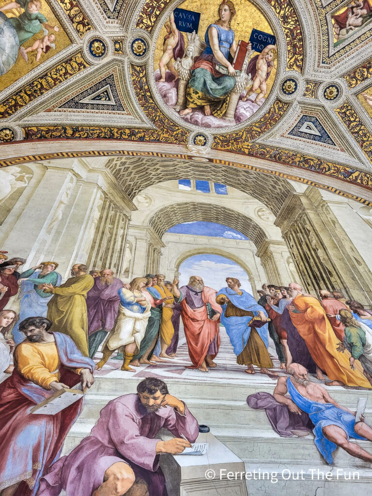 The School of Athens fresco in the Raphael Rooms in the Vatican