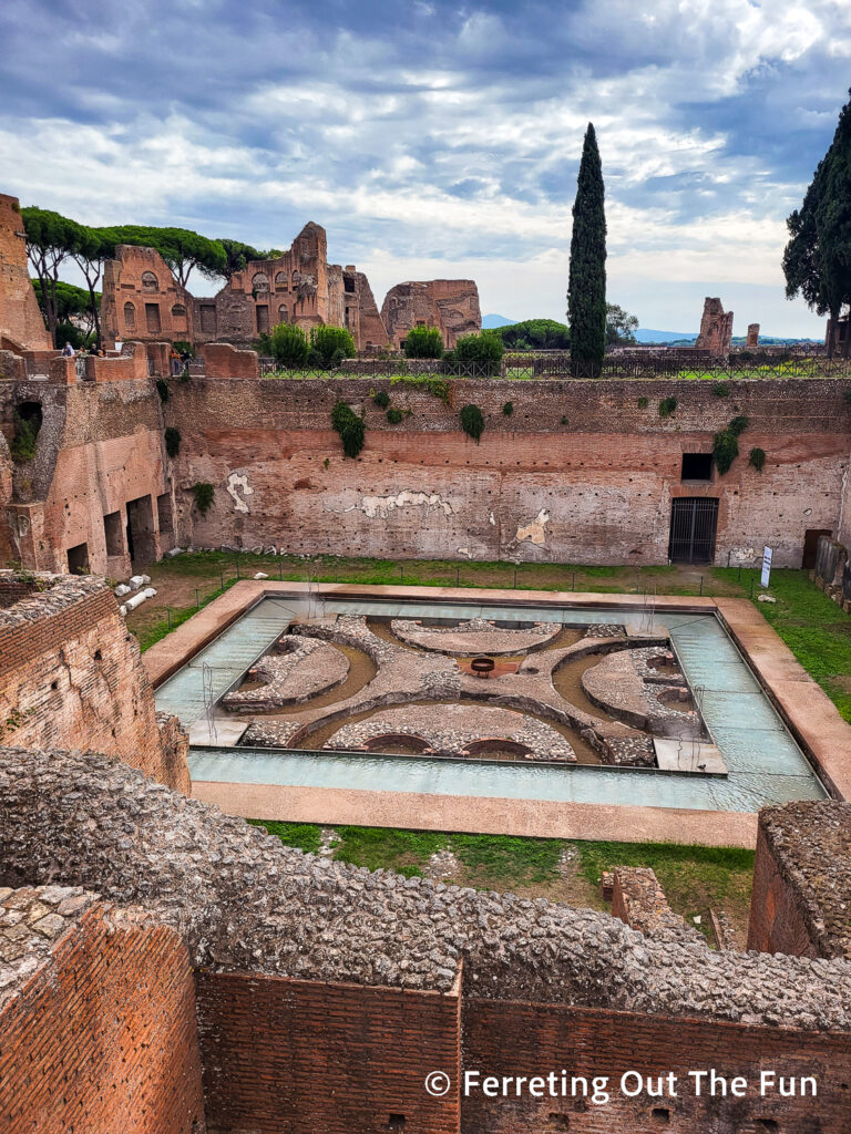Flavian Palace on Palantine Hill in ancient Rome
