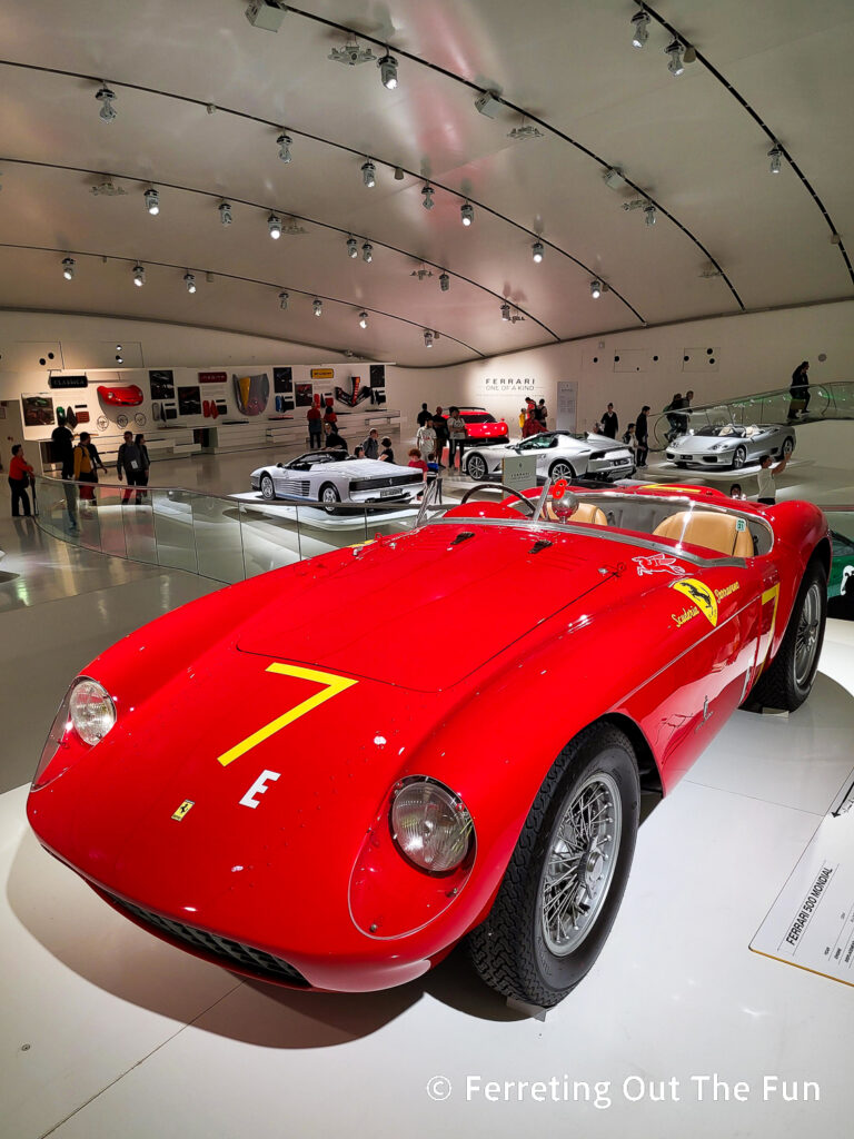 Gorgeous red Ferrari 500 Mondial at the Enzo Ferrari Museum in Modena, Italy