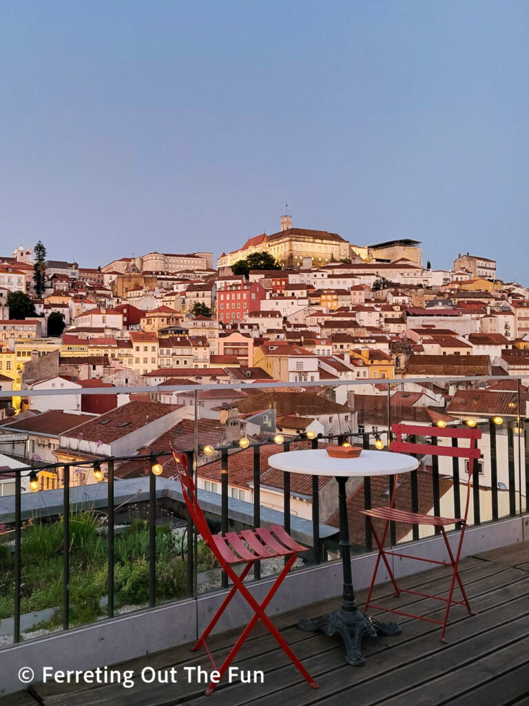 Blue Hour view of Coimbra Portugal