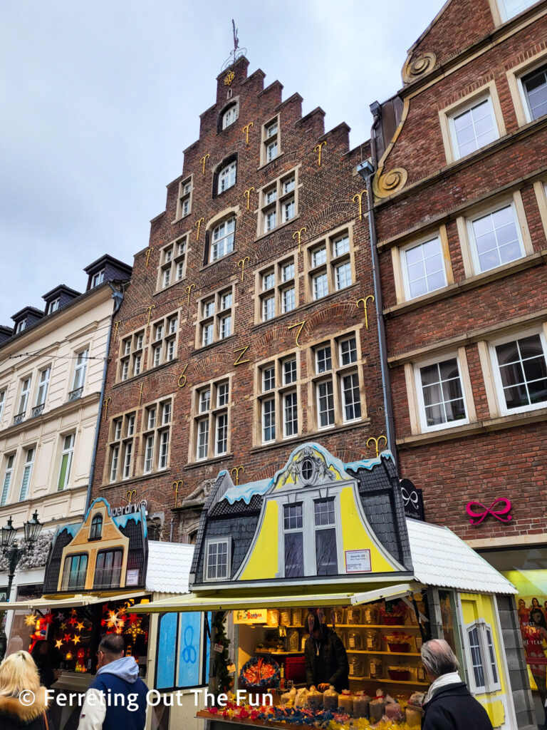 Dusseldorf Altstadt Christmas Market stalls designed to look like the historic buildings