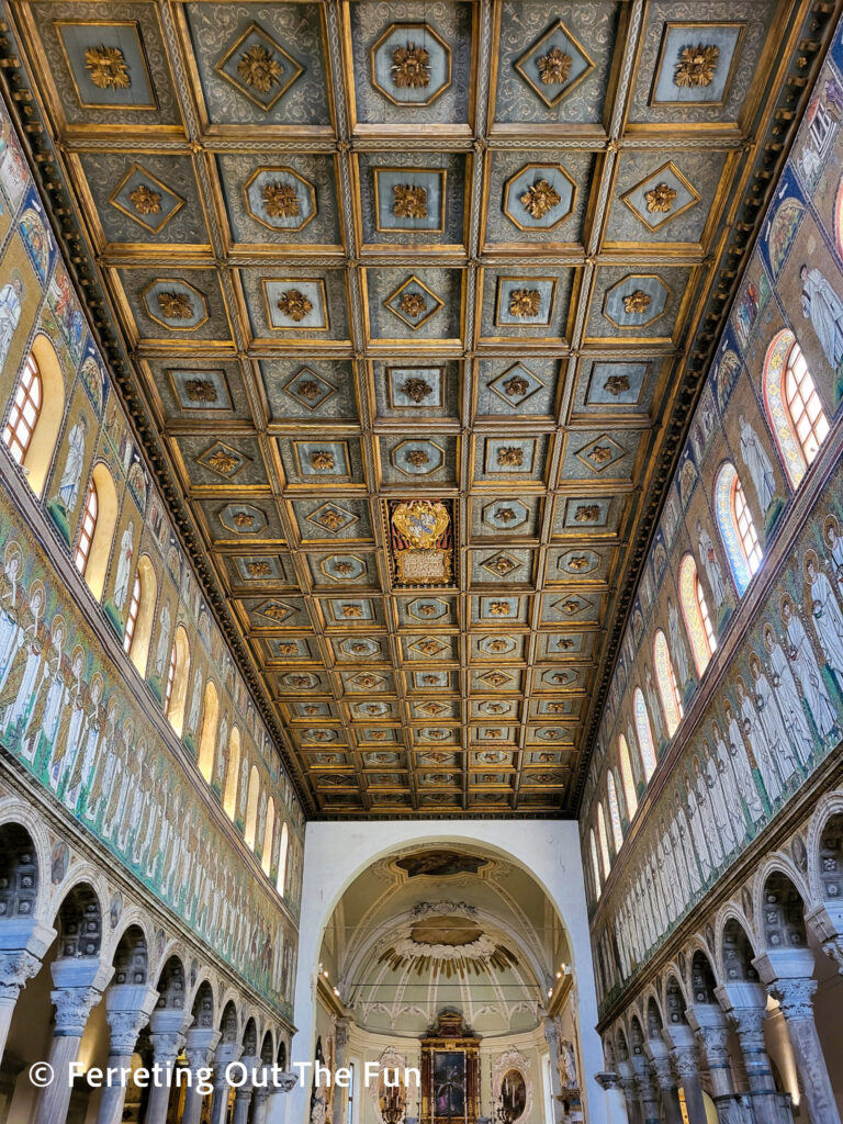 Central nave of the Basilica di Sant'Apollinare Nuovo in Ravenna, Italy