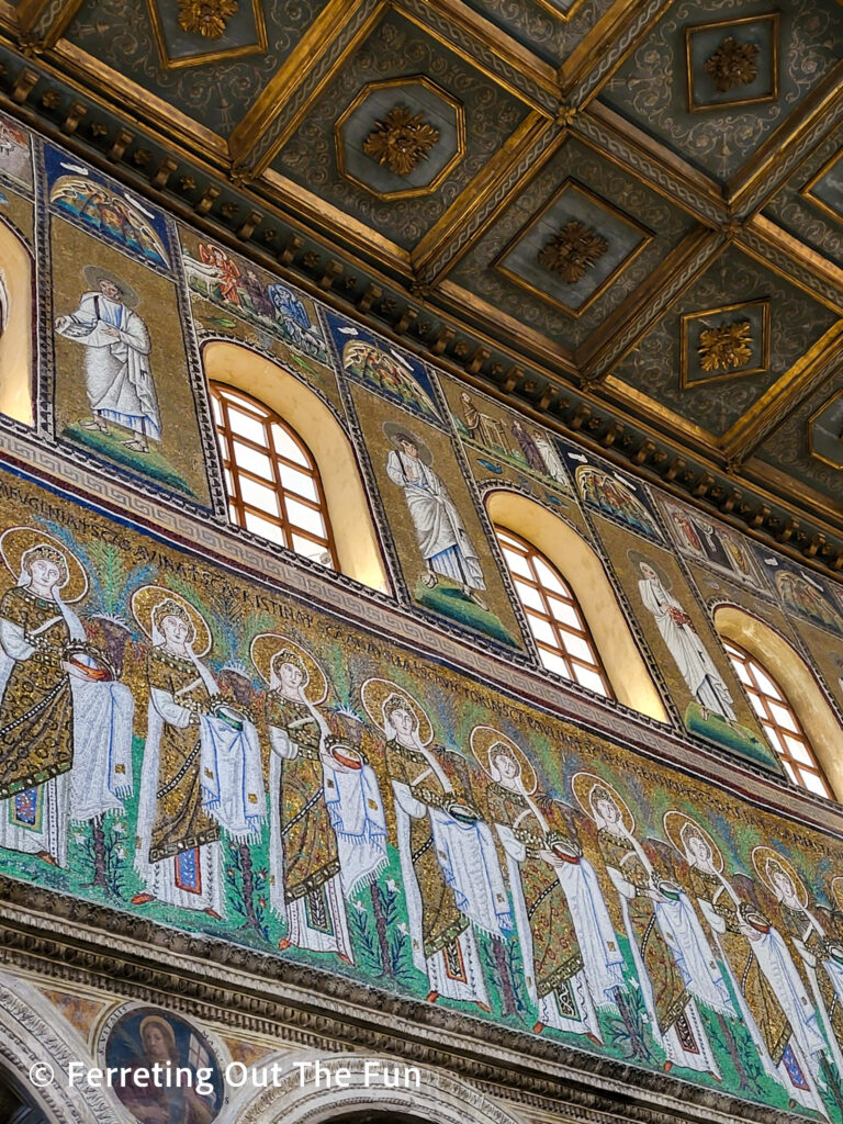 Incredible mosaics in the Basilica di Sant'Apollinare Nuovo in Ravenna, Italy